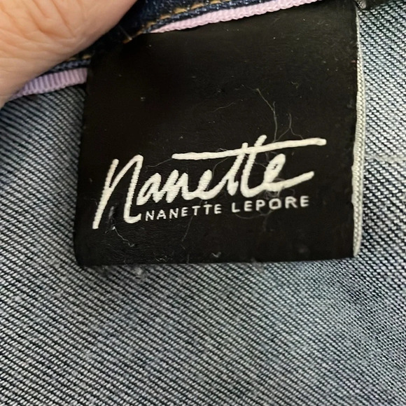 Nanette Lepore Embroidered Floral Denim Jacket Size S - Picture 8 of 14